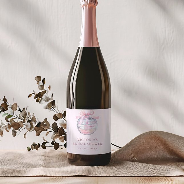 Chá de panela Elegante de Bola Disco Rosa Girly (Criador carregado)