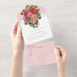 Chá de panela Elegante de Morango e Peonias Rsvp