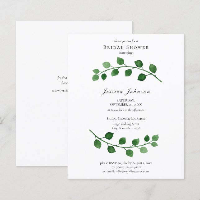 Chá de panela Eucalyptus de Orçamento (Frente/Verso)