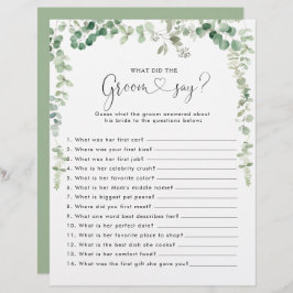 Chá de panela Eucalyptus O que o noivo disse