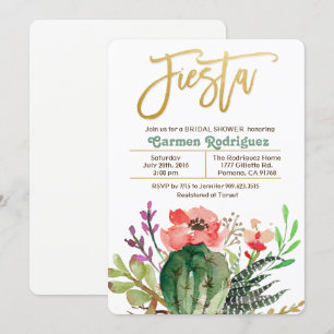 Chá de panela Fiesta - Convite Cactus