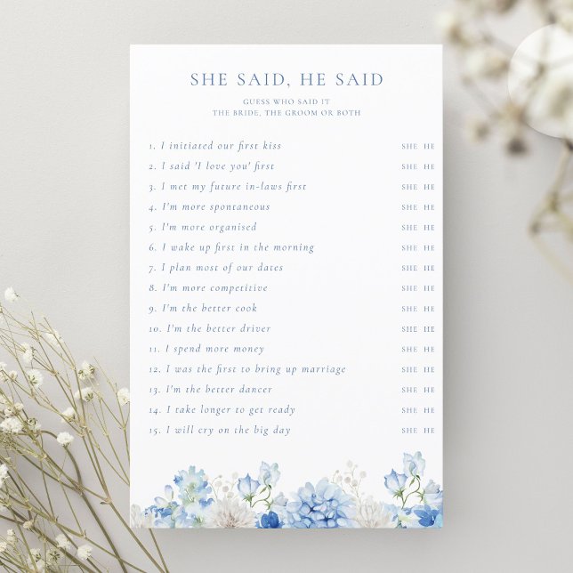 Chá de panela Floral Azul Ela Disse Que Ele Disse (Criador carregado)