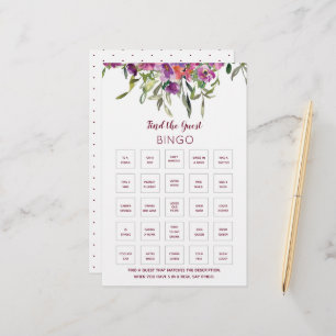 Chá de panela floral Bingo Jogo