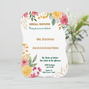 Chá de panela Floral Dual Name Elegante