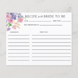 Chá de panela Floral Elegante | Cartões de receita