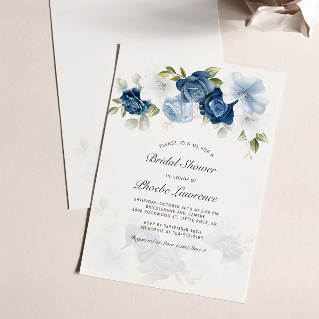 Chá de panela Floral Greenery Script (Floral Bridal Shower Script Typography Party Invitation)