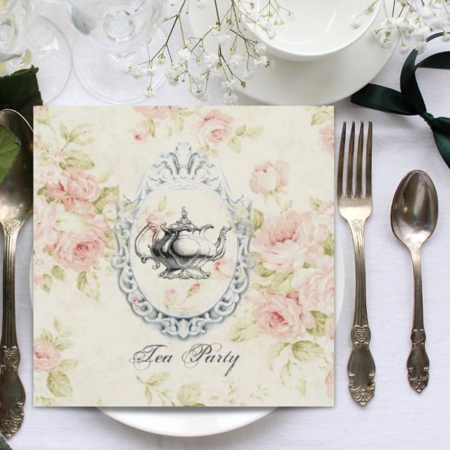 Chá de panela Floral Rosa Convite de festas Tea (Pink Floral Bridal Shower Tea Party Invitation)