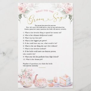 Chá de panela Floral Rosa, Tea Party Groom Diz