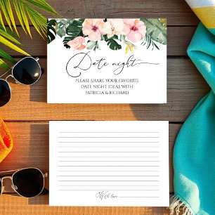 Chá de panela Floral Tropical Data Cartões Noturno