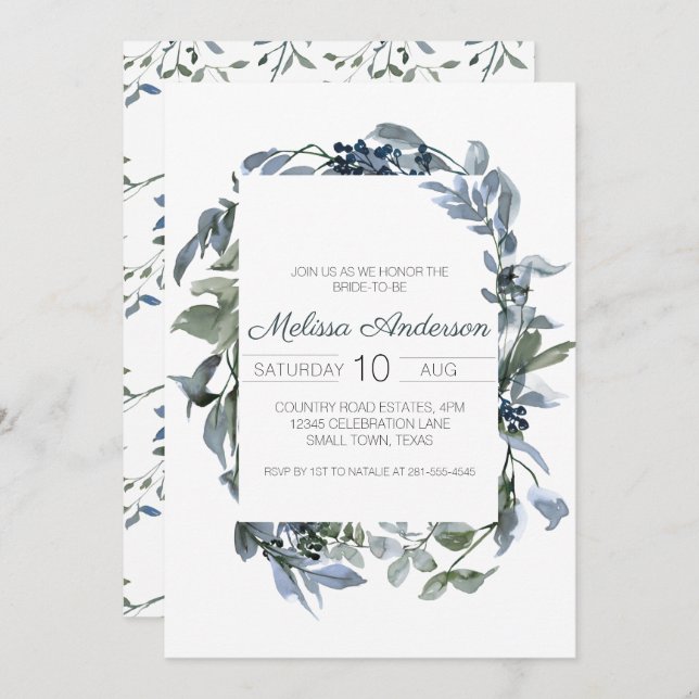 Chá de panela Floral Verde Sage Silver (Frente/Verso)