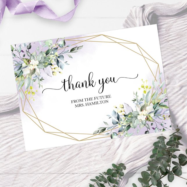 Chá de panela Geométrico Greenery Obrigado (Criador carregado)