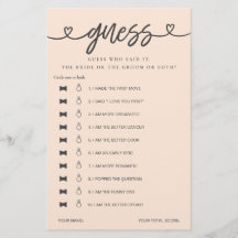 Chá de panela Jogo Que Ele Disse Que Disse Adivinh