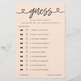 Chá de panela Jogo Que Ele Disse Que Disse Adivinh