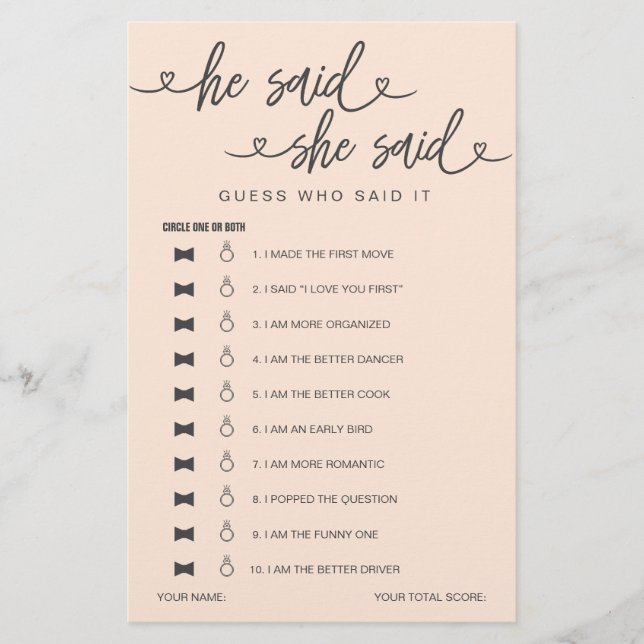 Chá de panela Jogo Que Ele Disse Que Disse Adivinh (Frente)