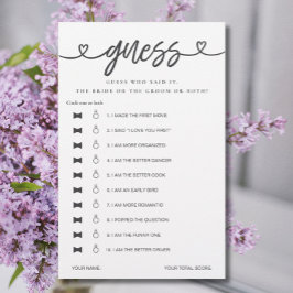 Chá de panela Jogo Que Ele Disse Que Disse Adivinh