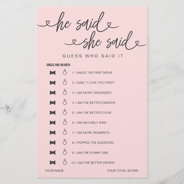 Chá de panela Jogo Que Ele Disse Que Disse Adivinh (Frente)