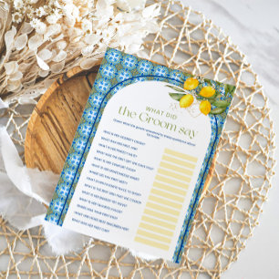 Chá de panela Lemon - Que Cartão de Jogo do Groom 