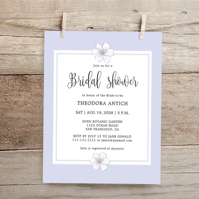 Chá de panela Lilac Floral Romântico de Orçamento (Criador carregado)