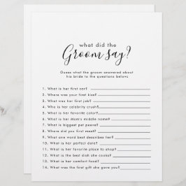 Chá de panela minimalista O que o noivo disse