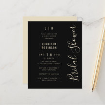 Chá de panela Moderno de Script de Orçamento Preto