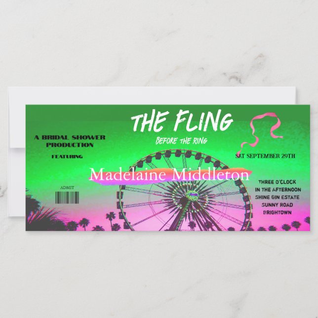 Chá de panela Moderno Festival de Verão Fling (Frente)