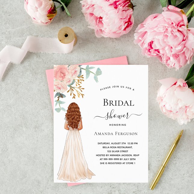 Chá de panela noiva rosa de convite orçamental ver (Criador carregado)