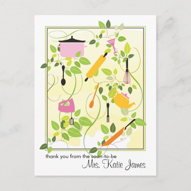 Chá de panela Obrigado Postar Cartão (Frente)