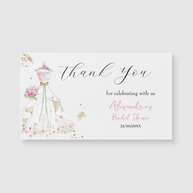 Chá de panela personalizado Vestido Obrigado (Frente)