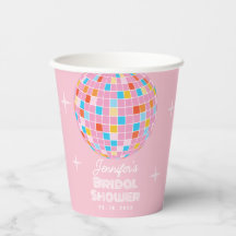 Chá de panela Pink Disco Ball Retro 70s 80s