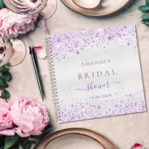 Chá de panela prateado do livro convidado brilho p