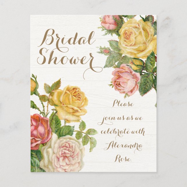 Chá de panela Primavera Vintage Floral Whitewash (Frente)