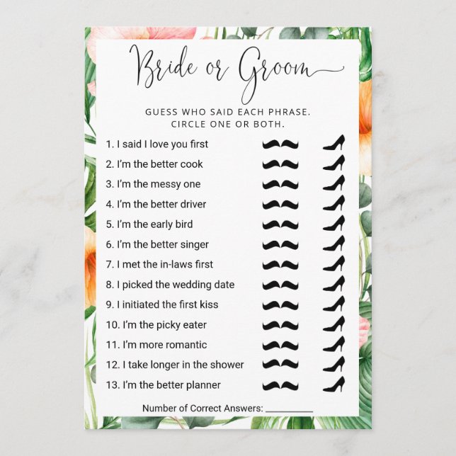 Chá de panela que conhece melhor o Casal? Cartão d (Frente)