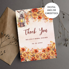 Chá de panela queda cartões de agradecimentos de f