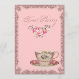 Chá de panela rosa Convite de festas de chá