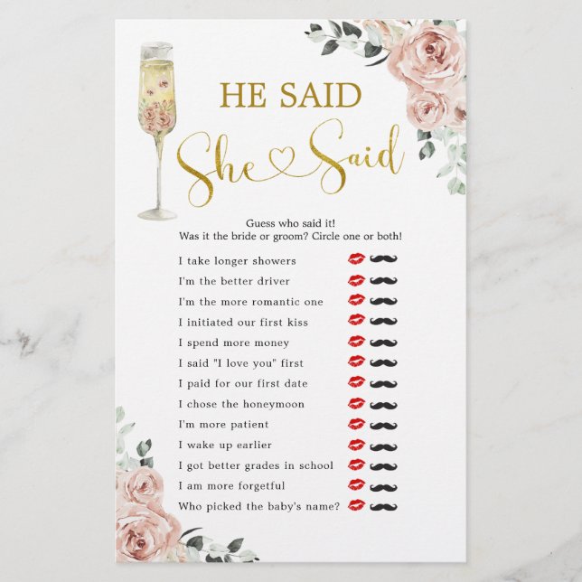 Chá de panela Rosa Dusty Ele Disse Que Disse (Frente)