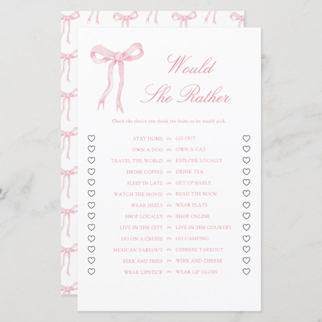 Chá de panela Rosa Ela Preferencialmente Jogo (Frente/Verso)