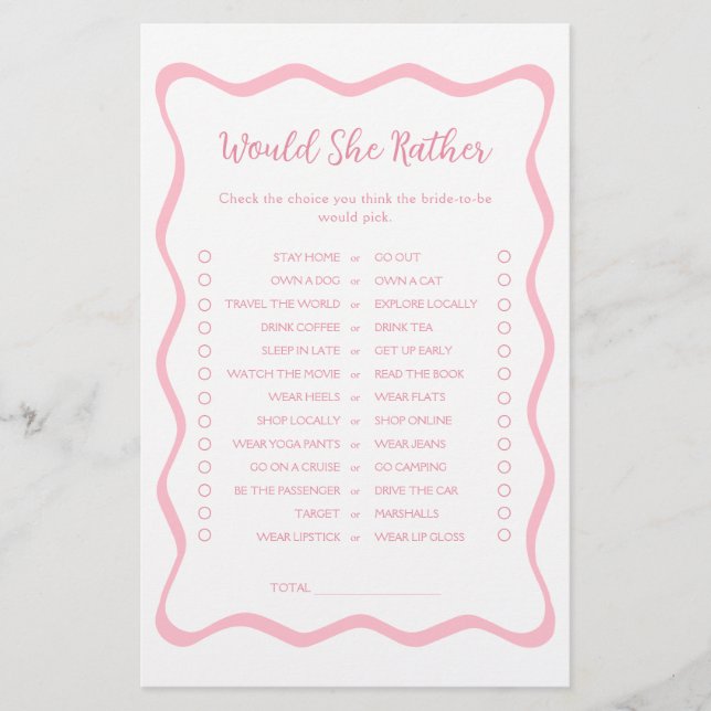 Chá de panela Rosa Vazio Ela Preferencialmente Jog (Frente)