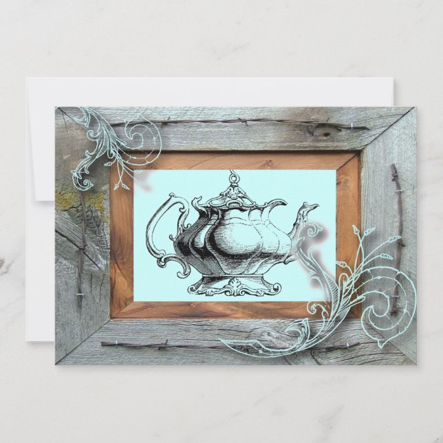 Chá de panela Russo de Chá Convite de festas (Frente)