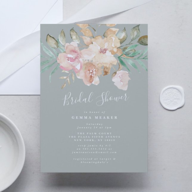 Chá de panela Rustic Watercolor Florals (Criador carregado)