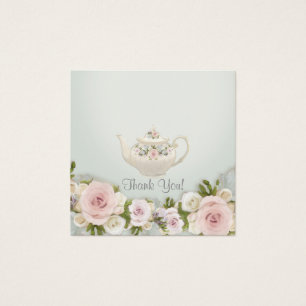 Chá de panela Tea Party Sage Rosas rosa Etiquetas