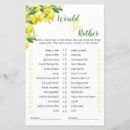 Chá de panela Tema Lemon Ela Preferencialmente Jog