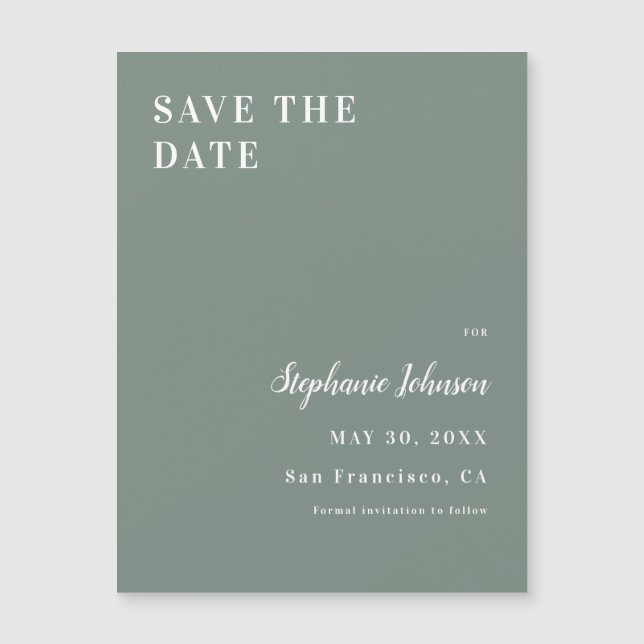 Chá de panela Verde e Branco Minimalista Sage (Frente)