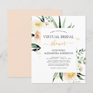 Chá de panela Virtual Floral de Orçamento Rosa
