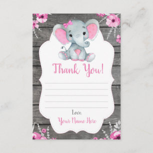 Chá do elefante da menina dos cartões de