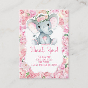 Chá do elefante da menina dos cartões de