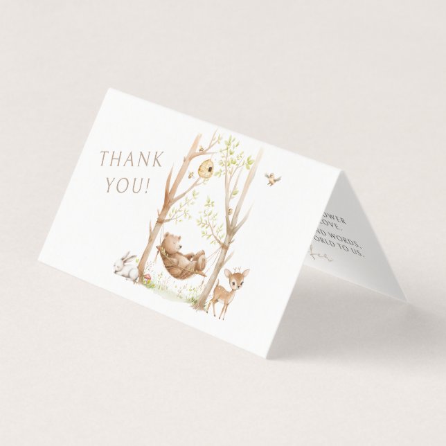 Chá Do Woodland Baby Boy dobrado Obrigado Carros (Frente)