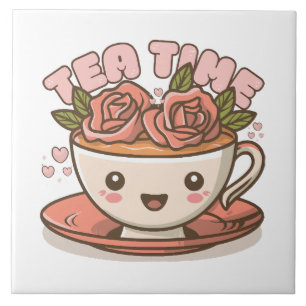 Chá Hora Rosa Chá Kawaii