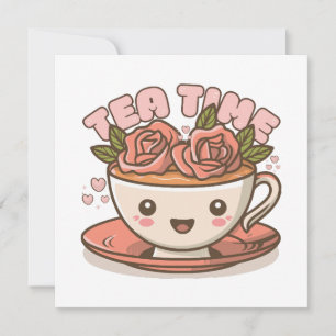 Chá Hora Rosa Chá Kawaii