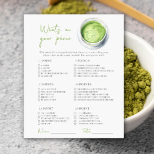 Chá matcha para chá de bebê - Jogo do que está no