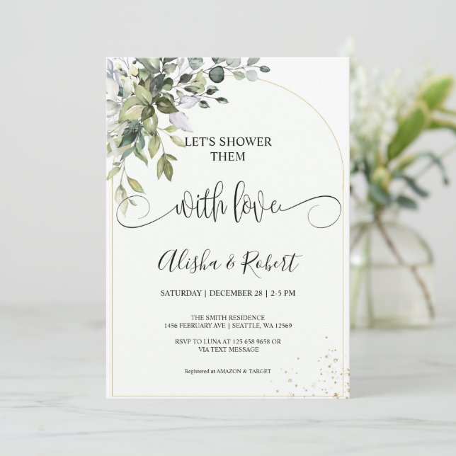 Chá-Os Com O Convite De Chá Casais De Amor (Em pé/Frente)